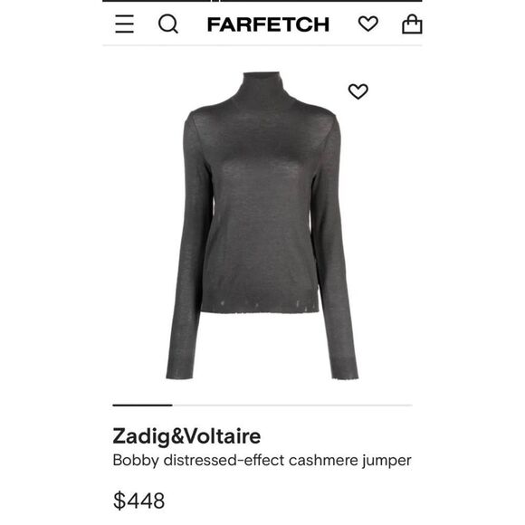 NWT Zadig & Voltaire Cashmere Distressed Sweater - Picture 4 of 13